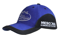 Cap mit Vereinslogo vorne und seitlich mit Sponsor bestickt